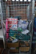 Cage Lot of Household Goods, Children's Toys, etc.