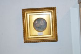 Small Gilt Framed Print of Wool Spinners