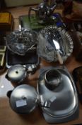 Stainless Steel Serving Dishes, Cutlery, Teapots,