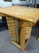 Rustic Log Breakfast Bar/Patio Table