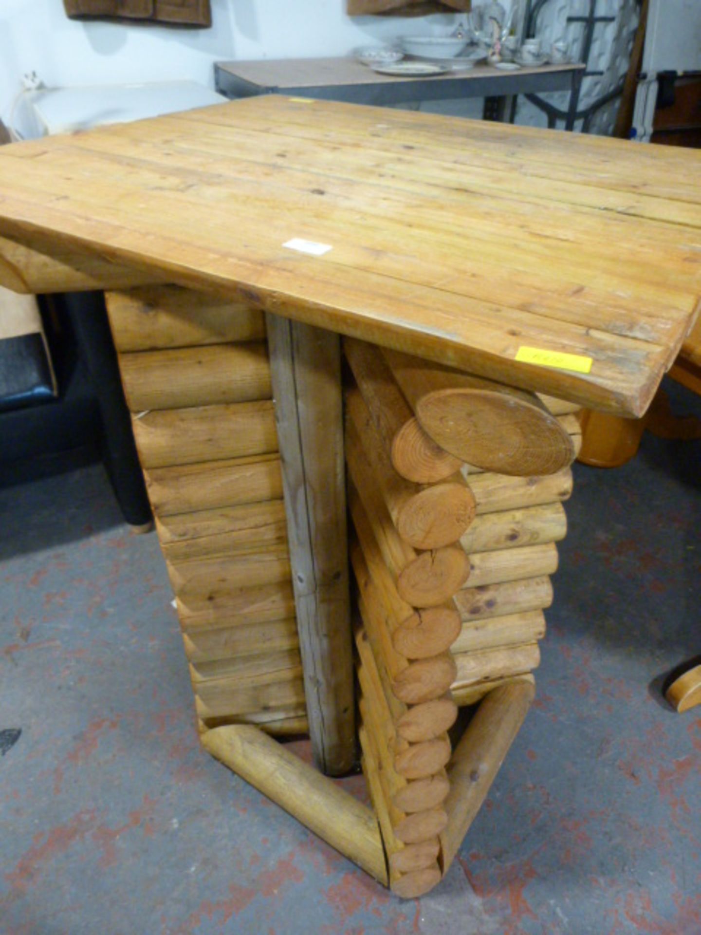 Rustic Log Breakfast Bar/Patio Table