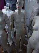 * white female mannequin - attractive features - glass stand