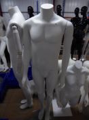 * white male mannequin - glass stand - no head