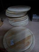 * 12 x small round wooden chopping boards