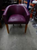 * 3 x purple easy chairs