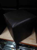 * 4 x dark brown faux leather pouffe's