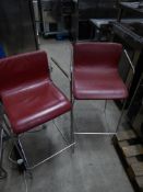 * 2 x red stools with chrome frame