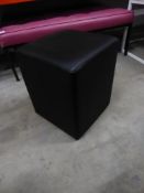 * 3 x black faux leather pouffe's