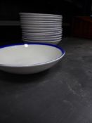 * 14 x white bowls with blue rim