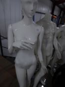 * white female mannequin - glass stand