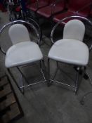 * 2 x white stools with chrome frame