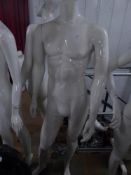 * white male mannequin - glass stand - no head