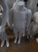 * white childs mannequin - glass stand - no head