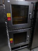 * Lincat double oven on stand. 760w x 850d x 1720h