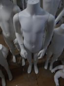 * white childs mannequin - glass stand - no head