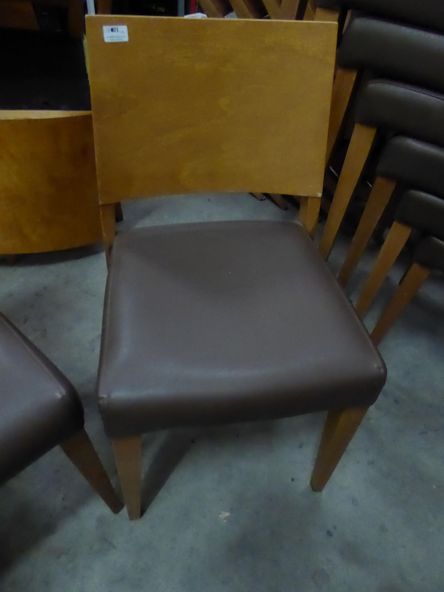 * 8 x wooden chairs with brown seats - Image 2 of 5