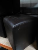 * 5 x brown faux leather pouffe's