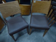 * 8 x wooden chairs with brown seats