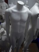 * white male mannequin - glass stand - no head