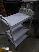 * white 3 tier trolley on castors