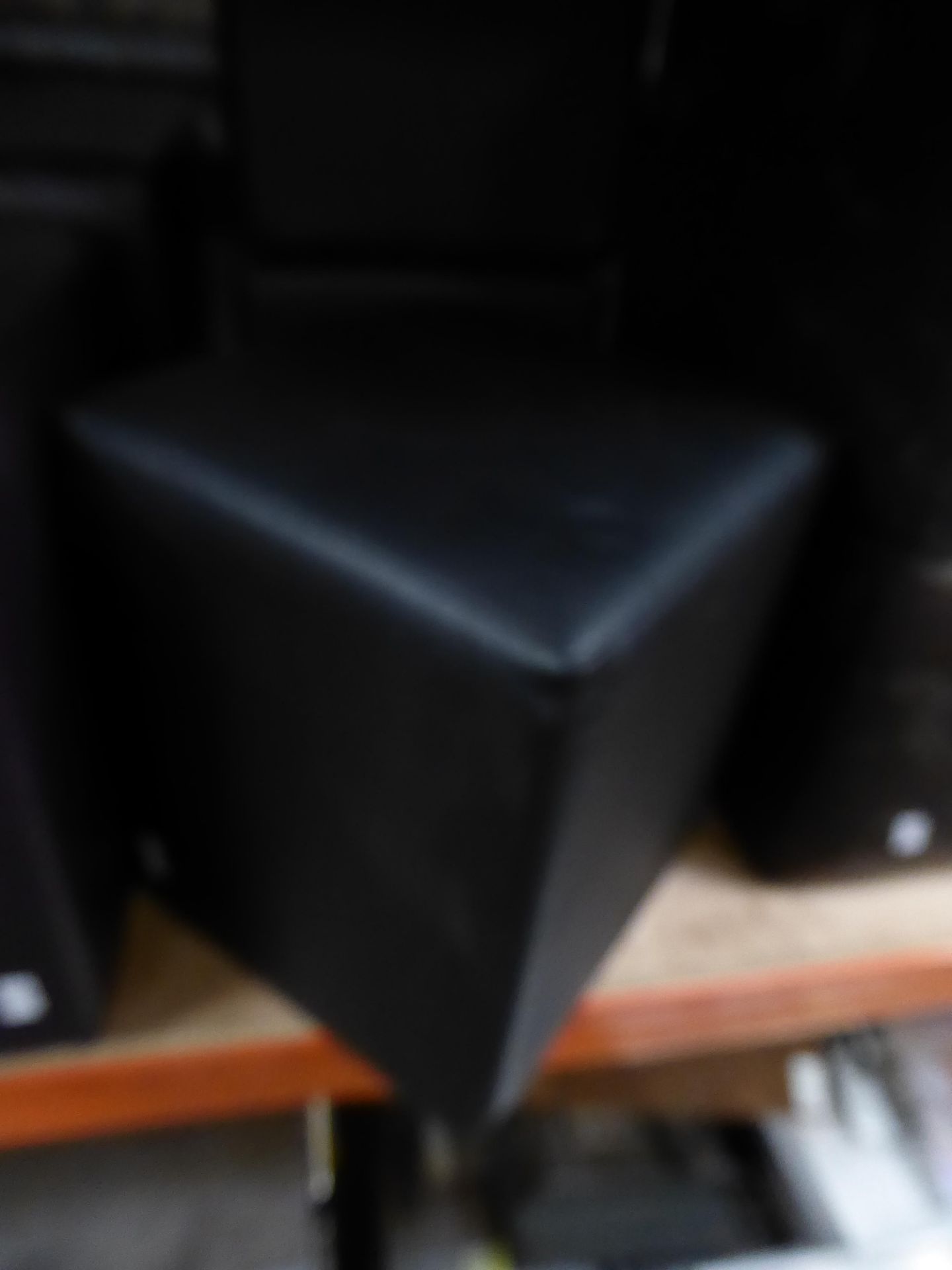 * 4 x black faux leather pouffe's - Image 2 of 2