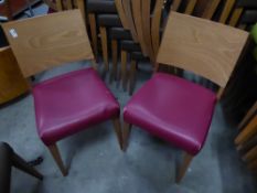 * 8 x wooden chairs with pink seats