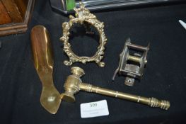 Brass Gavel, Photo Frame and Fishing Reel etc.