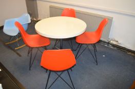 Retro Style Circular Table and Four Chairs