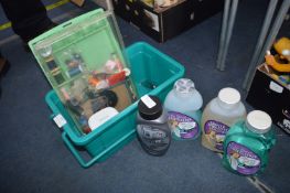 Cleaning Products plus Sewing Case and Threads etc