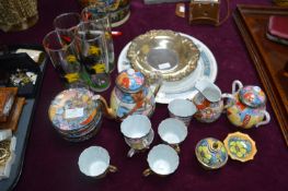 Chinese Egg Shell Tea Set, Drinking Glasses, etc.