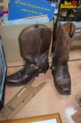 Pair of Loblan Leather Cowboy Boots Size: 11