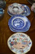 Blue & White Willow Pattern Dishes plus Oriental B