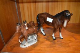 Two Pottery Horse Figures