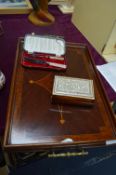 Edwardian Inlaid Tray (AF), plus Boxes, etc.