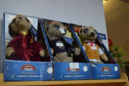 Three Meerkat Soft Toys