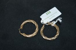 Pair of 9k Gold Hoop Earrings ~3.4g