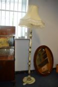 Onyx Effect Standard Lamp with Cream Shade