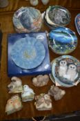 Danbury Mint Wall Plates and Owl Figures