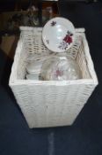 Laundry Basket Containing Colclough Vintage Rose P