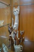 Four Wooden Cats