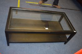Glass Topped Black Coffee Table