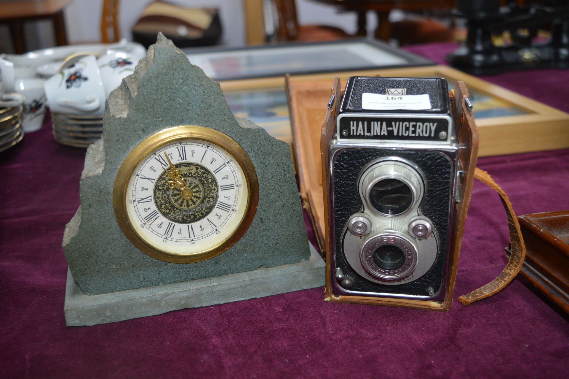 Vintage Halina Viceroy Camera plus Slate Mantel Cl