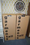 Two Portable Tall Garment Wardrobes