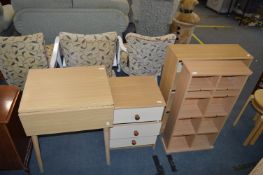 Chest, Table and Bookshelves