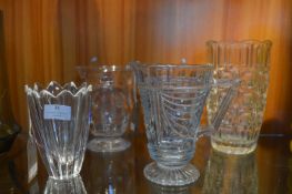 Four Vintage Glass Vases