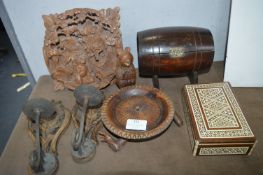 Treen Items; Carved Bears, etc.