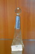 Cut Glass Scent Bottle with Silver Collar (AF)