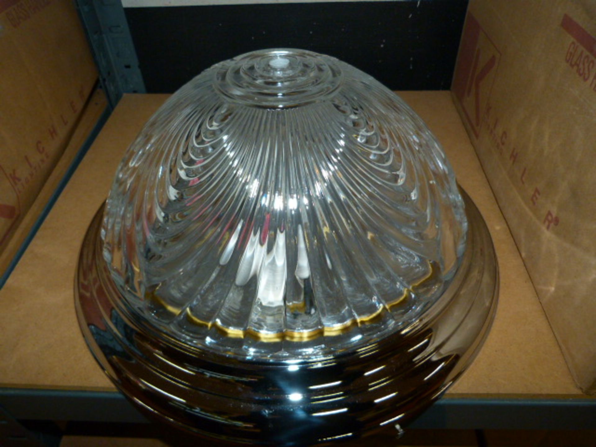 *K-8892 Chrome Three Light Fitting with 24% Lead Crystal Shade - Image 2 of 2