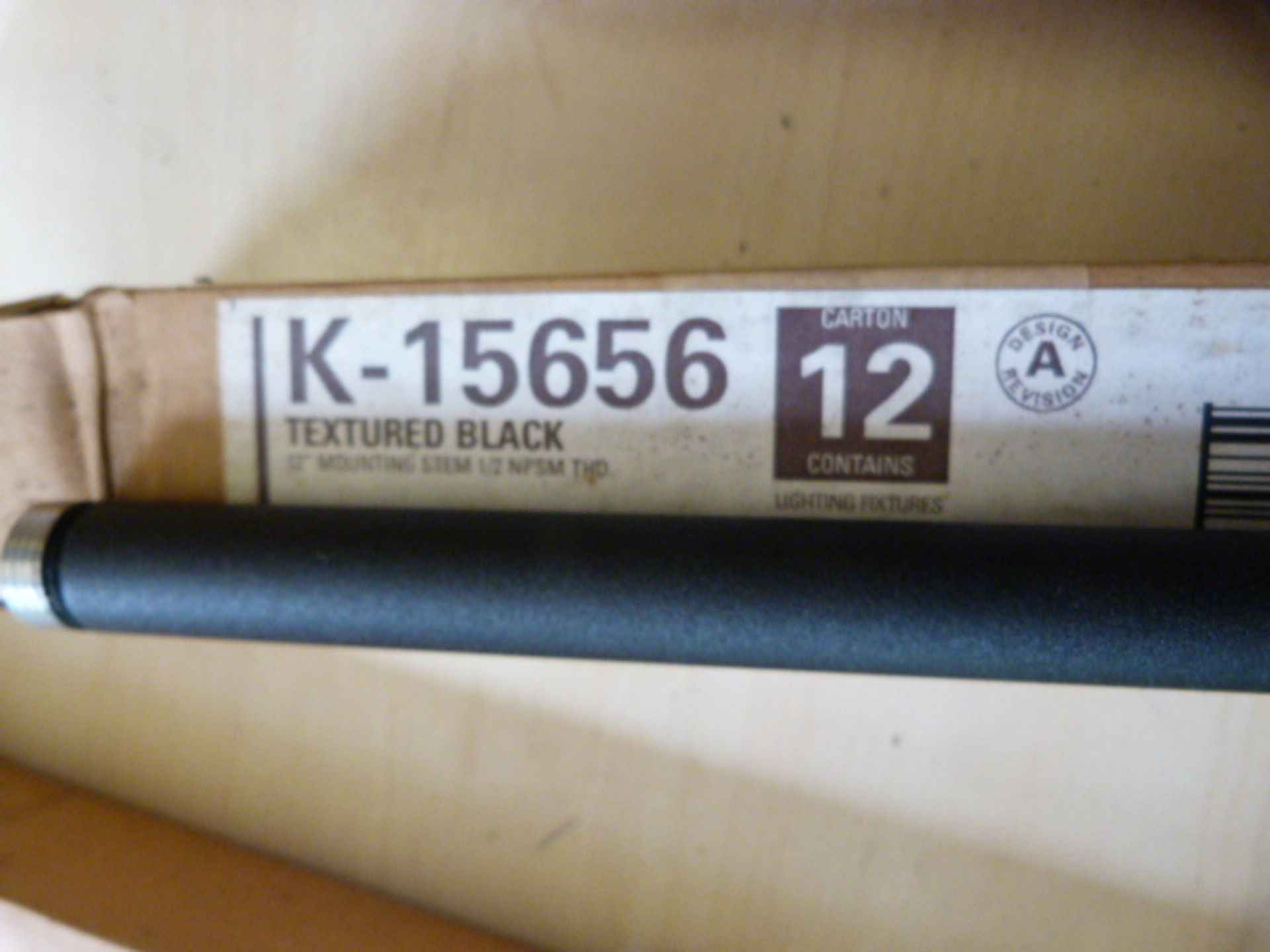 *Box of Twelve K-15656 Textured Black 12" Mounting Stems