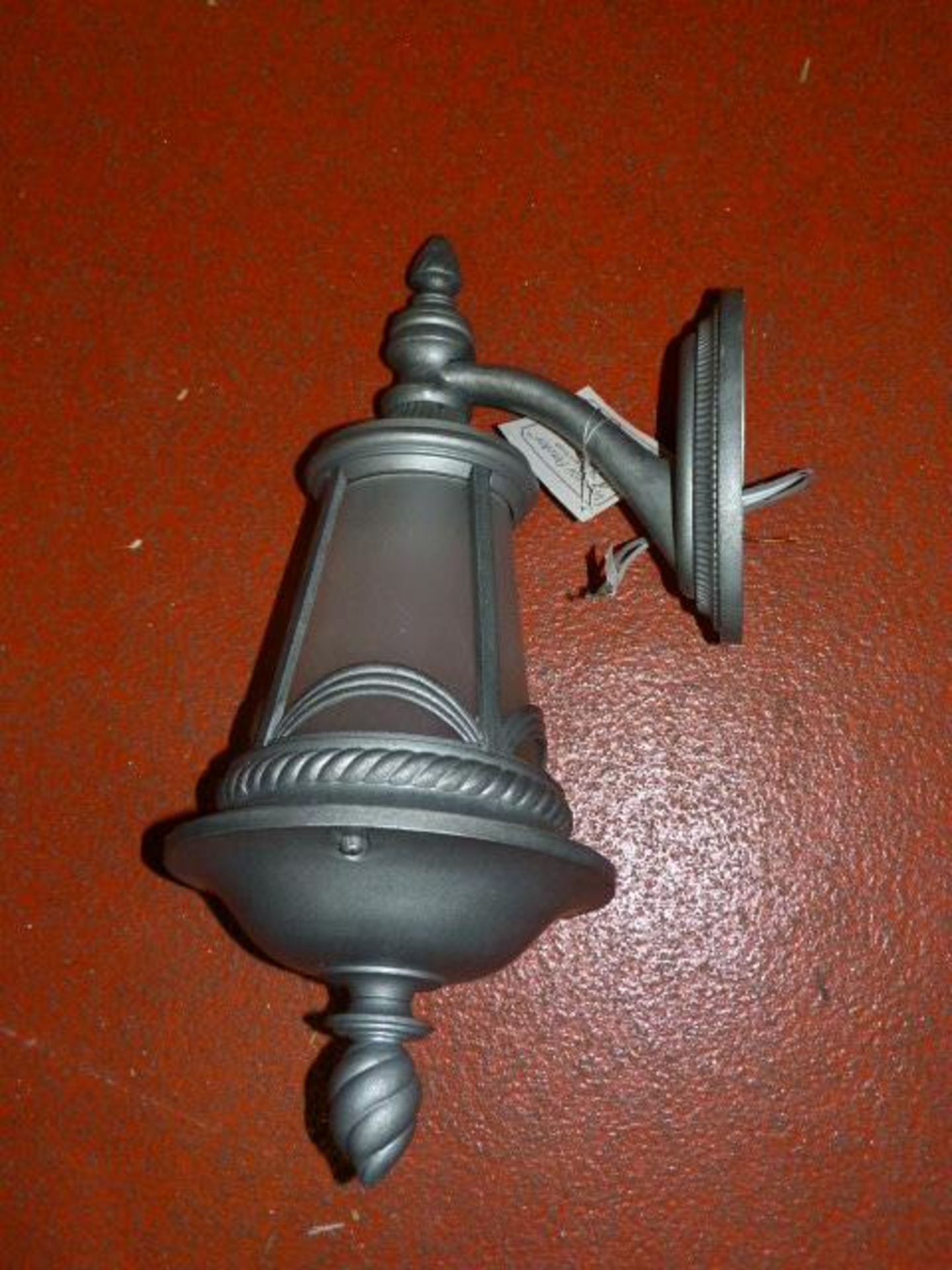*K-9658 Vintage Pewter Light Fitting with Etched Seedy Glass